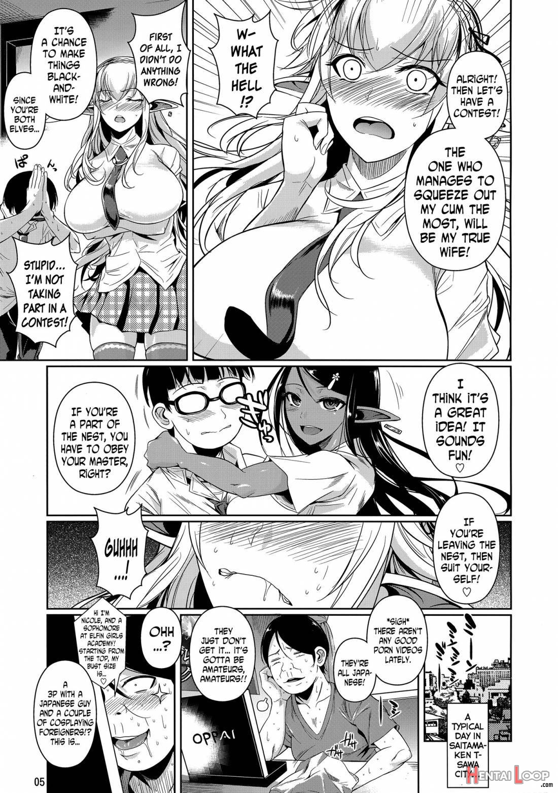 High Elf X High School Shiro X Kuro – Decensored page 5