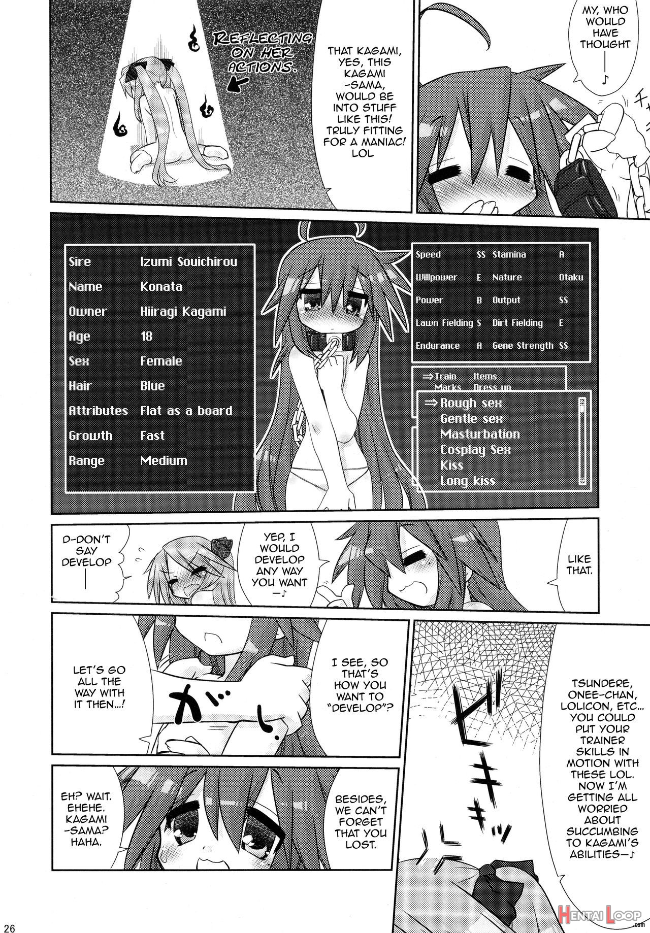 Meanie Kagami. Teased Konata. page 26