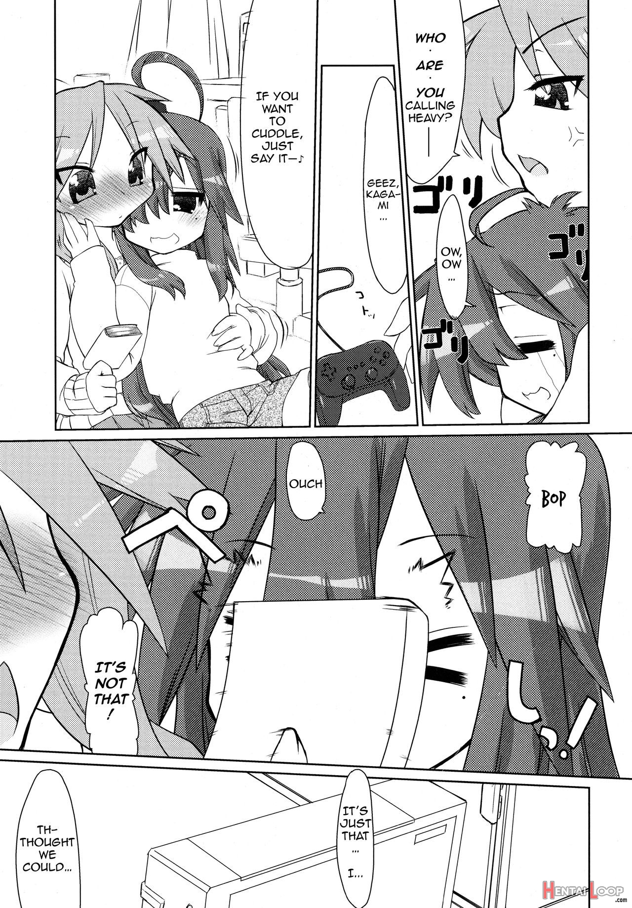 Meanie Kagami. Teased Konata. page 5