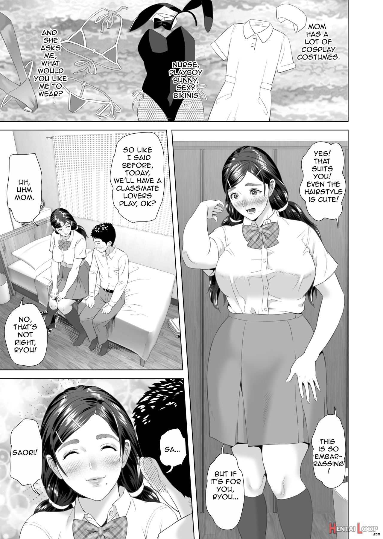 Kinjo Yuuwaku Mama Hen + Kinjo Yuuwaku Teruhiko To Okaa-san Hen + Kinjo Yuuwaku Tomodachi No Okaa-san Hen + Kinjo Yuuwaku Godou Onsen Ryokou Hen + Kinjo Yuuwaku Musuko O Yobai Ni Sasou Haha Hen page 858