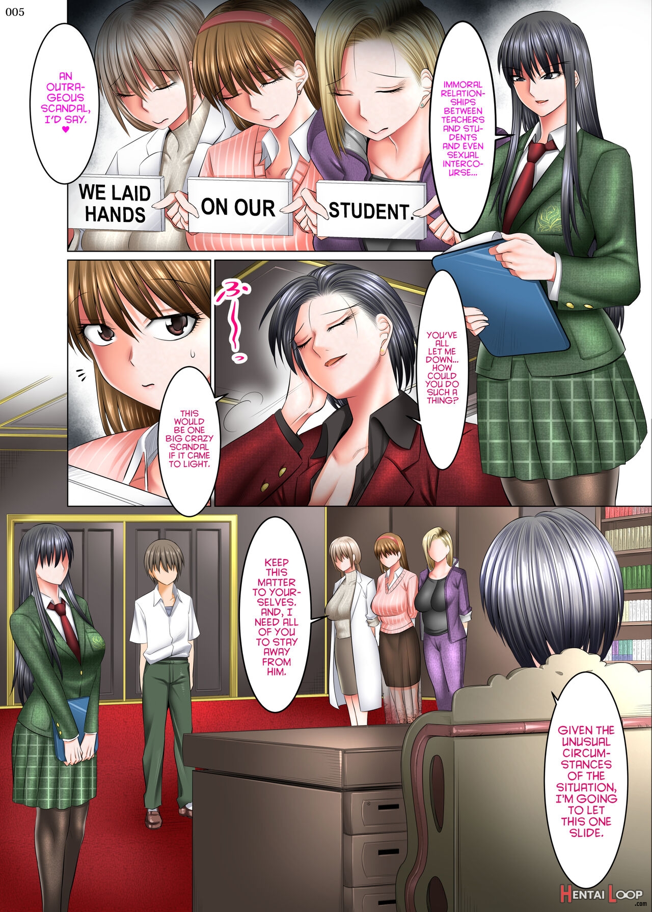 A World Where All Men But Me Are Impotent 4 - Principal & Student Council President: Oyakodon Edition page 5