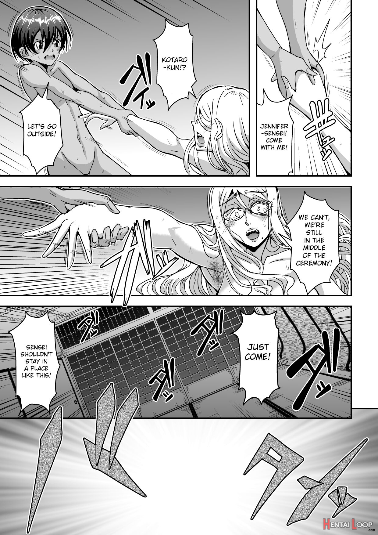 Bakunyuu Hitozuma Kinpatsu Gaikokujin Jokyoushi Ga Mura No Inshuu De Kasshoku Shota No Fudeoroshi O Suru Hanashi page 42