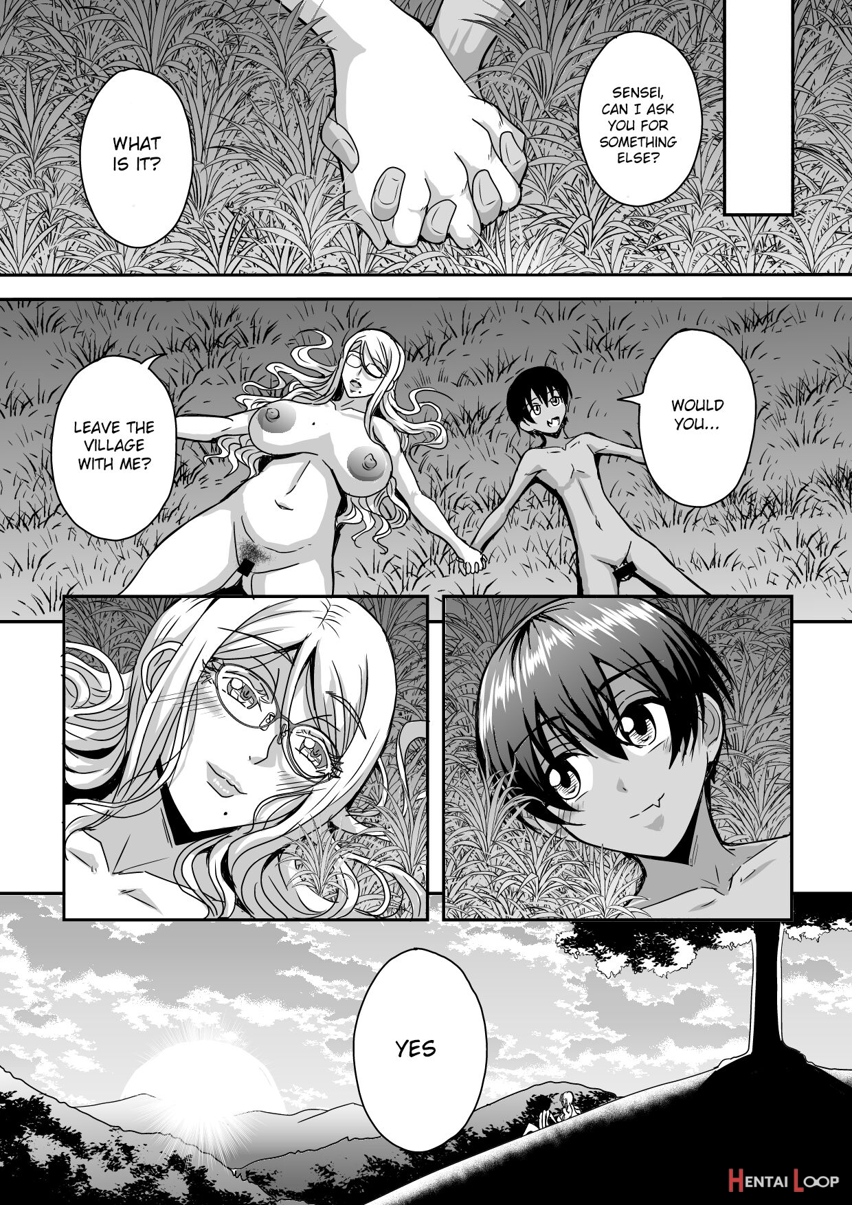 Bakunyuu Hitozuma Kinpatsu Gaikokujin Jokyoushi Ga Mura No Inshuu De Kasshoku Shota No Fudeoroshi O Suru Hanashi page 56