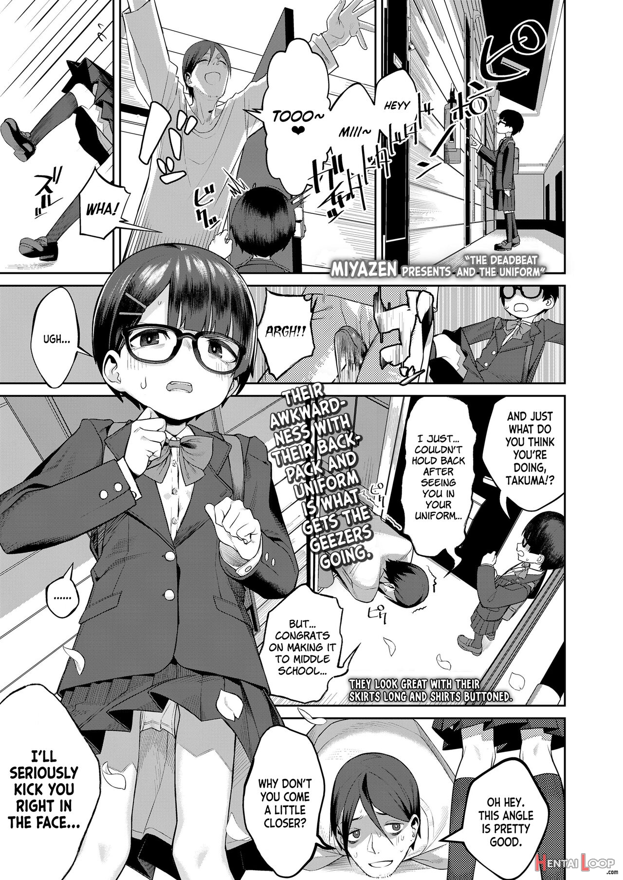 Himo To Seifuku｜the Deadbeat And The Uniform page 1