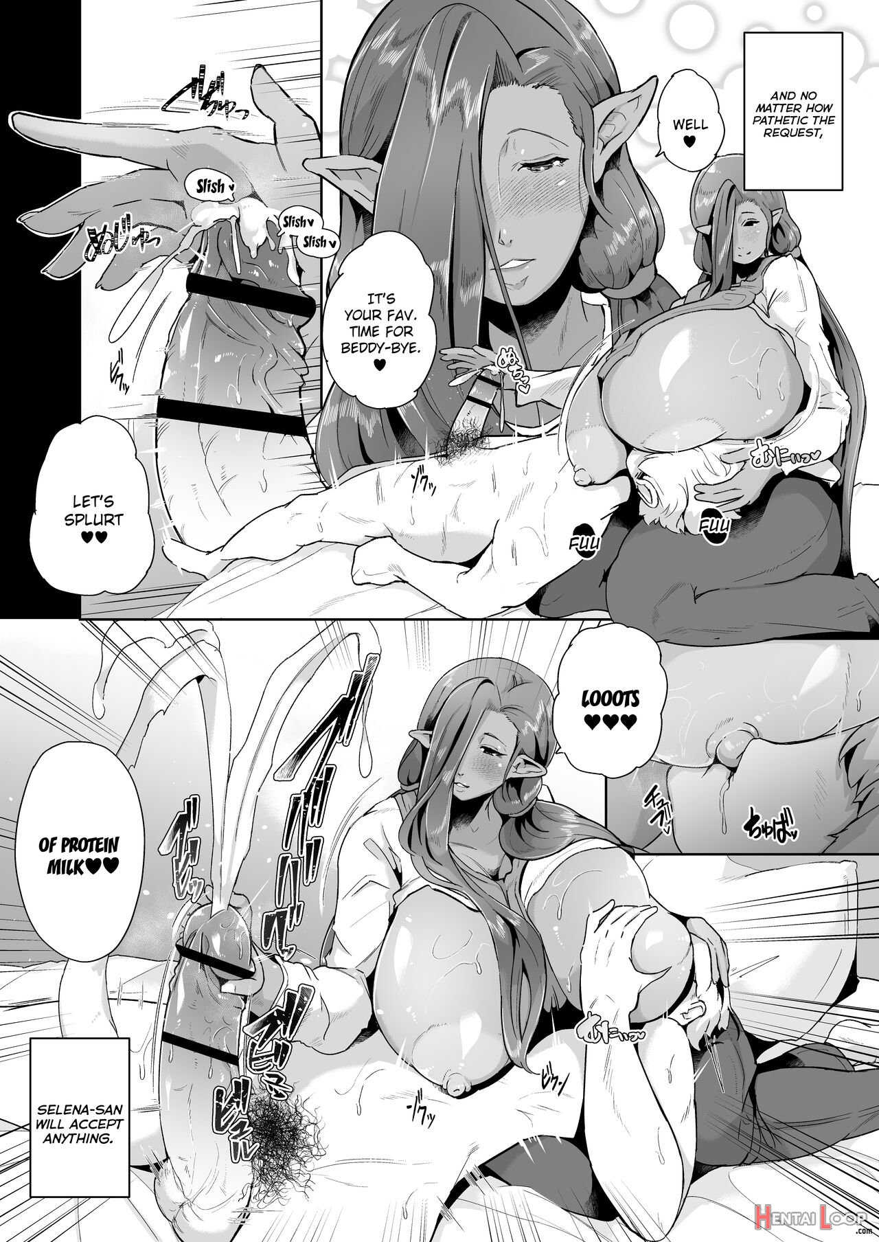 Mucchiri Dekachichi Dark Elf No Oba-san To Icha Love Fudeoroshi Seikatsu – Hairy Version page 29