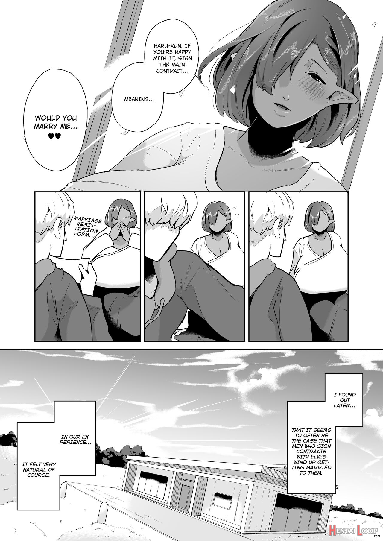 Mucchiri Dekachichi Dark Elf No Oba-san To Icha Love Fudeoroshi Seikatsu – Hairy Version page 42