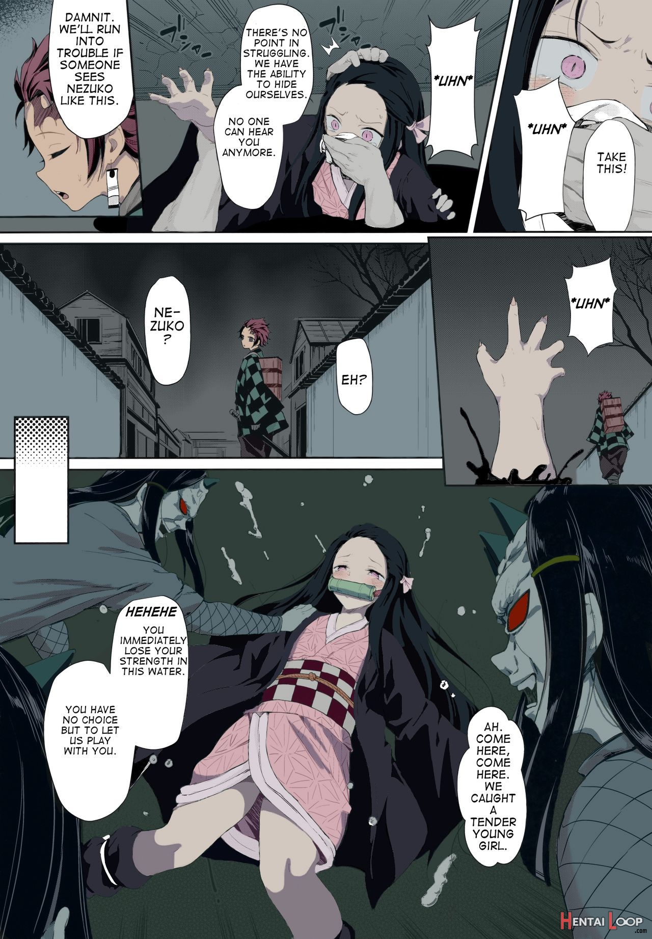 Moshi Nezuko Ga Warui Hito Ni Tsukamattara... - Colorized page 3