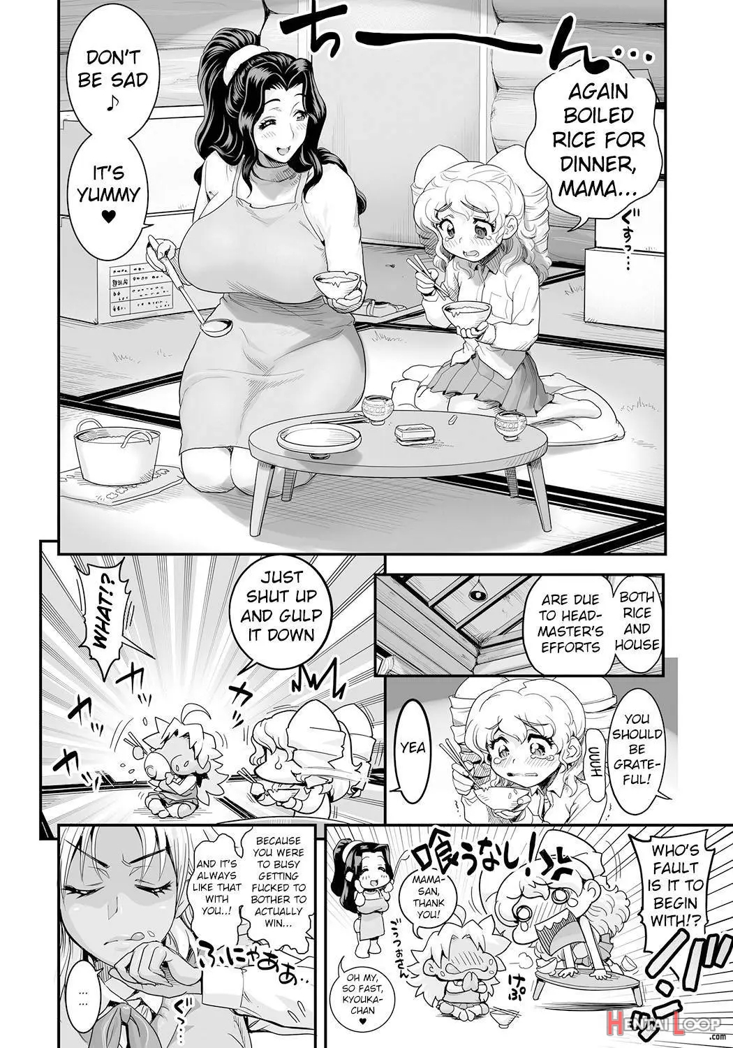 Energy Kyo-ka!! ~bakunyuu Jk. Gachizeme Hatsujouchuu~ Botsuraku Shita Houjou-ke Donzoko Shoukan No Fukkatsu O Kake, Mama No Nuginugo Gokuraku Service page 4