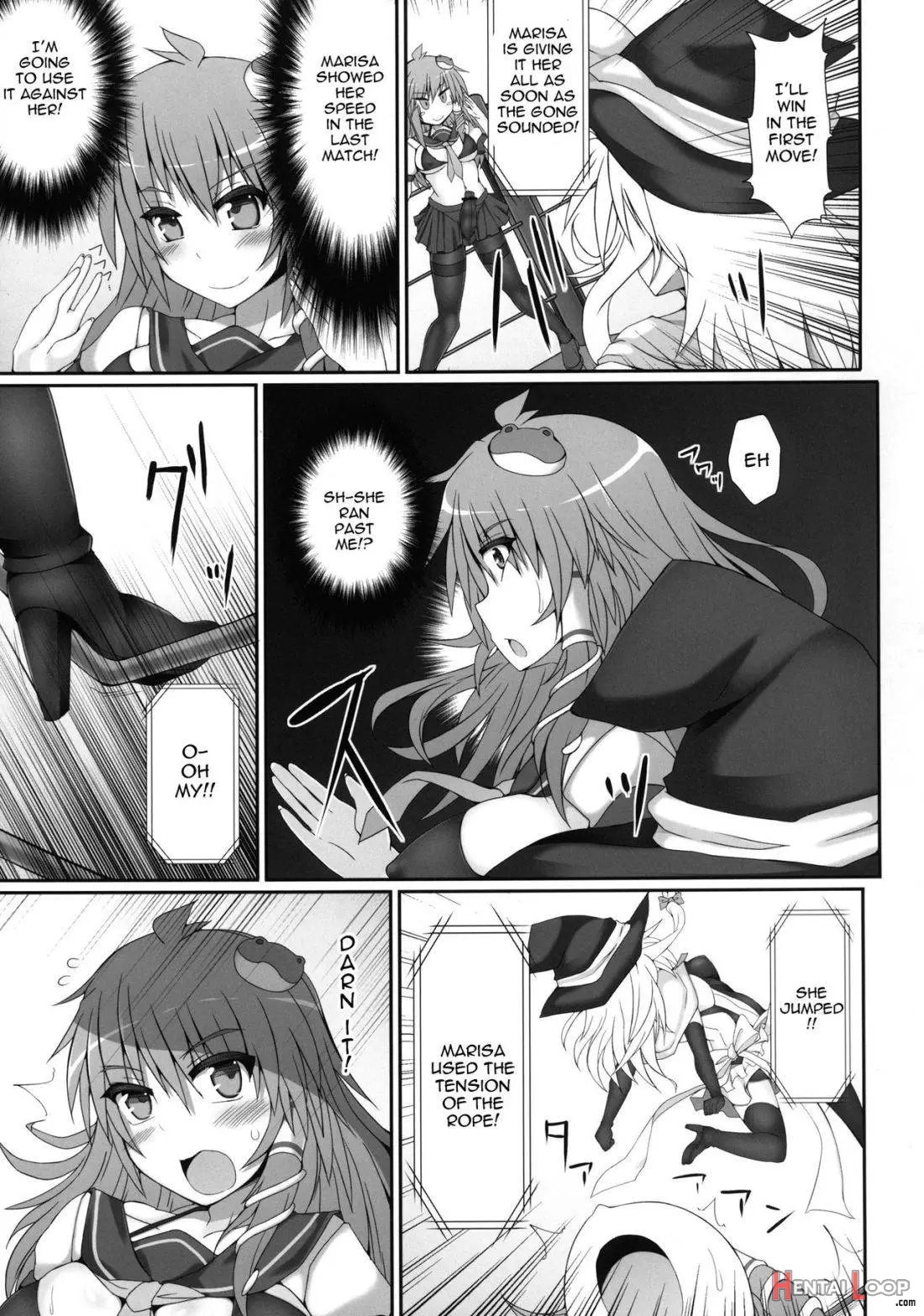 Gensoukyou Futanari Chinpo Wrestling 2 - Reimu & Marisa Vs Yuuka & Sanae page 10