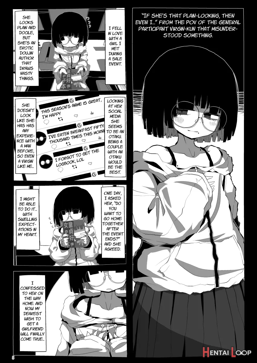 Jimi De Otonashisou Ni Miete Doutei Wo Taberu No Ga Shumi No Warui Onna No Ko Doujin Sakka-chan Ni Seiheki Wo Dame Ni Sareru Douteikuntachi No Hanashi page 4